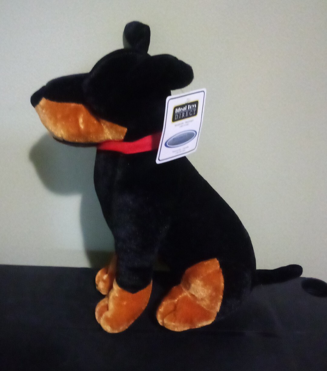 Rottweiler Plush 12” Black and Brown Dog Ideal Toys Ruff life