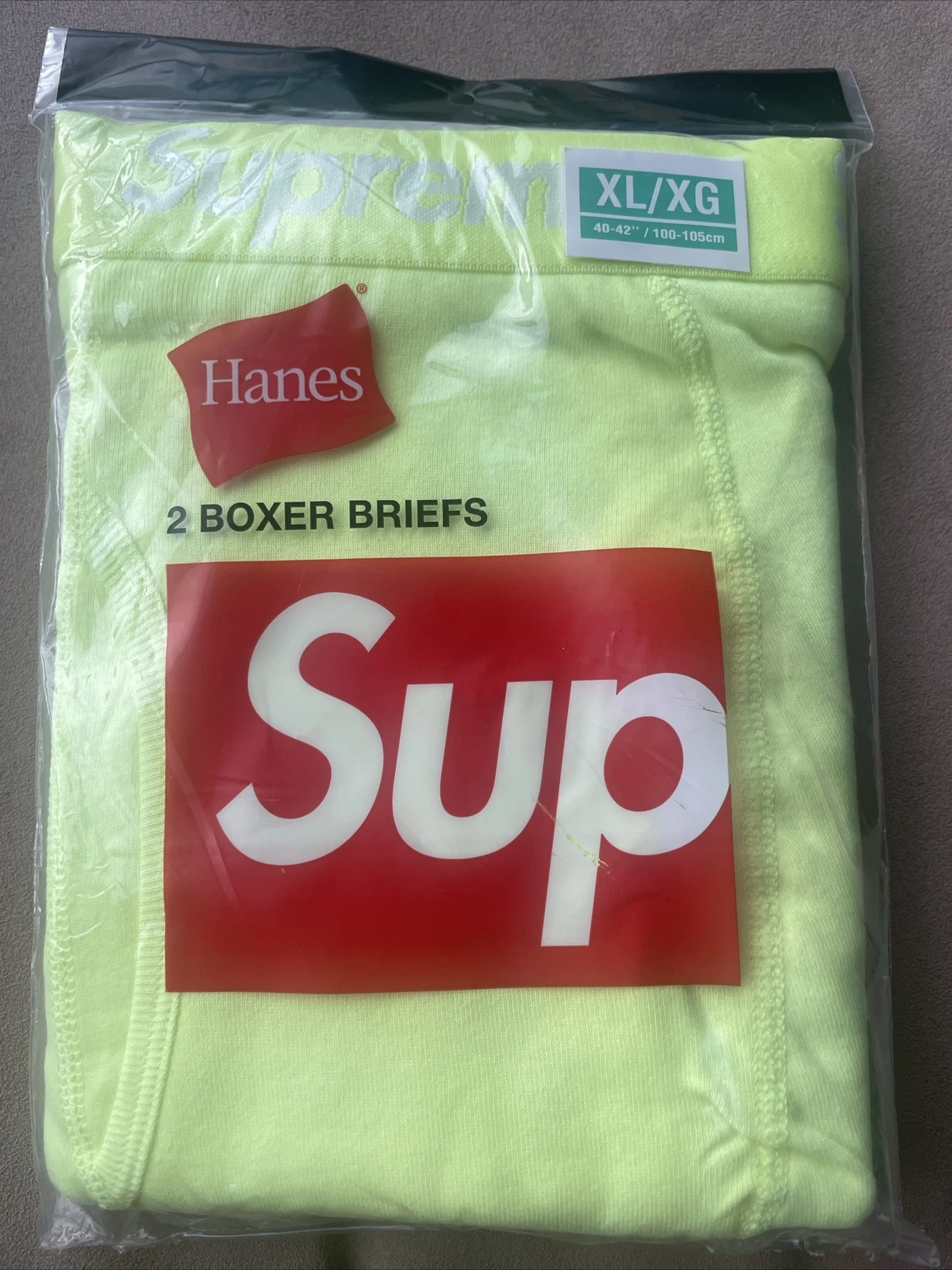 Boxer slip Supreme Hanes (lot de 2) jaune XL
