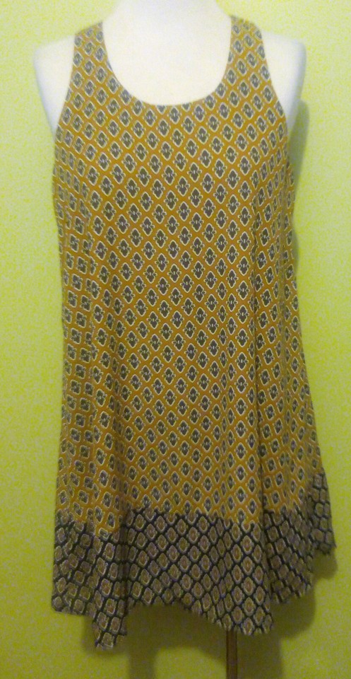 Ladies Sleeveless Mini A-Line Shift Dress Geometric Print Valleygirl Size 8