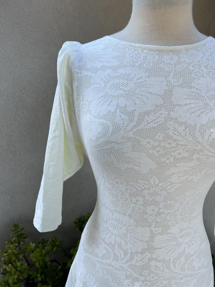 Винтажное платье All that Jazz 80-е покрой расклешенный чистый мягкий лимонно-зеленый маленький - Изображение 4 из 4