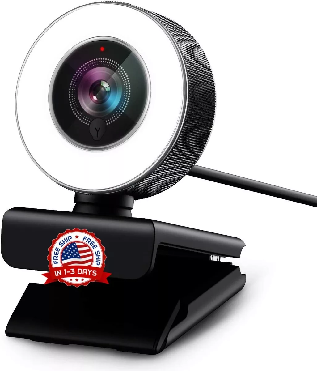 Camara Web 1080HD Para PC Laptop Webcam Con Microfono Cancelacion De Ruido  y Luz