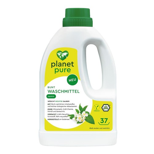 PLANET PURE Lessive liquide colorée Jasmin 37 Wl 98,4% d'ingrédients ...