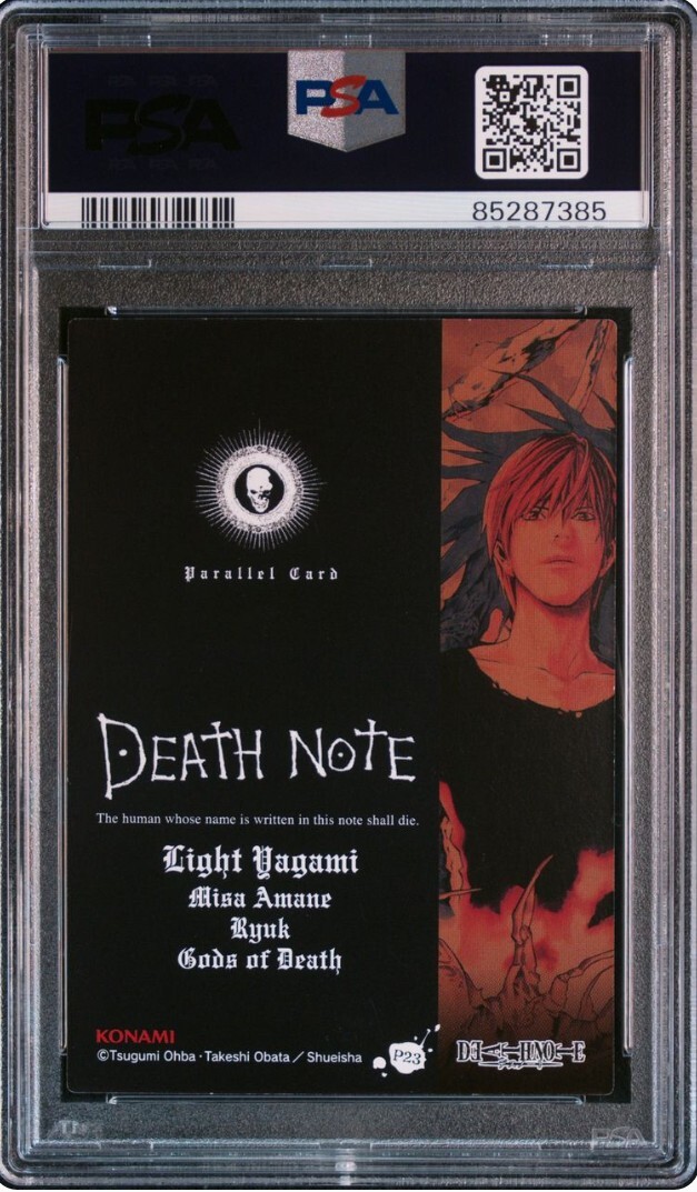 PSA10 Death Note Trading Card Japanese P23 Light Yagami Ryuk