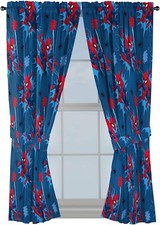 Spider-Man "Spidey Daze Blue" Kids Curtain Panel, Set of 2-AB08PDMTBGK2