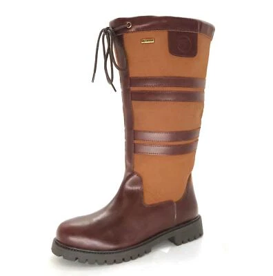 Wasserdichte Leder Landstiefel Frank James Burghley hellbraun/braun Damen Herren