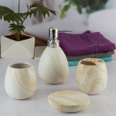 Set of 4 Ceramic Bathroom Accessories Set for Home Decor Gift Item A23