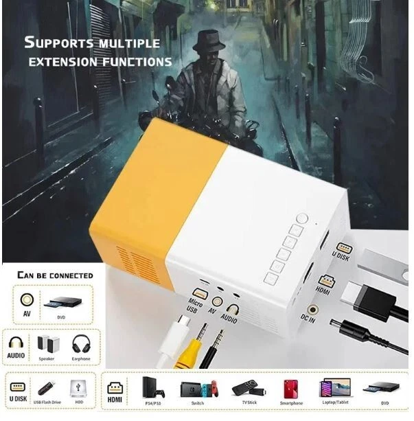 New MINI Projector Portable Home Theater Smart TV Laser Beamer 3D Cinema - Image 4 of 4