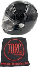 TORC T1 Retro Full-face Helmet Gloss Black Large - T105:24