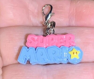 Super Mario Brothers Words Zipper Pull & Keychain Add On Clip!!