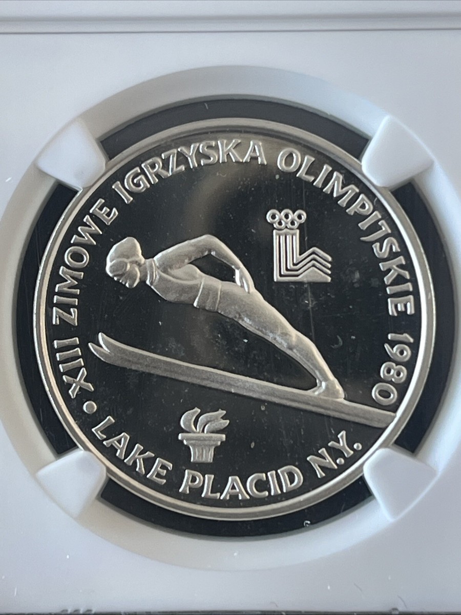 1980mw POLAND S200Z Lake Placid Olympics PF 67 ULTRA CAMEO NGC Ski