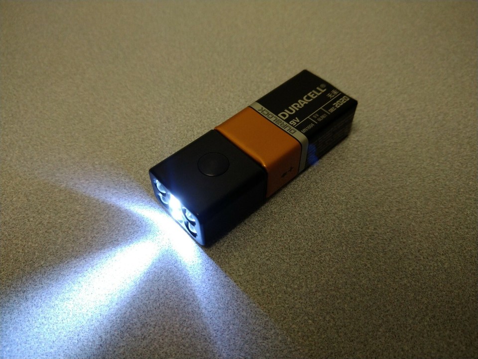 9V LED 3Way Flashlight Blocklite Torch Camping Hiking Bright Utility