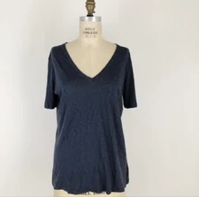 Theory Womens V Neck Shirt Size M Koven Nevulous Slub Jersey