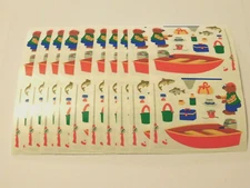 Mrs. Grossman's Stickers Lot of 10 Sheets ~Fishing Bears~ 1995 Vintage