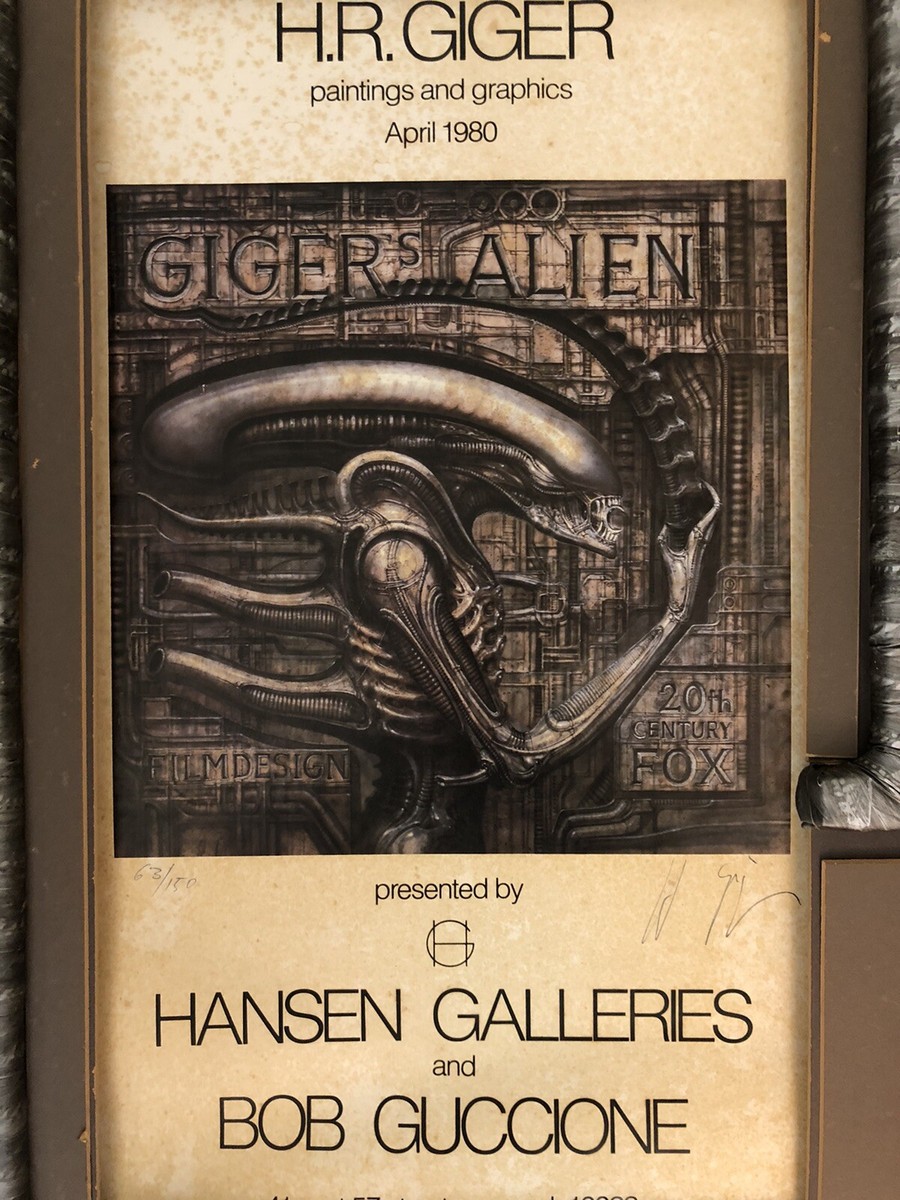 SIGNED HR GIGER 1980 ALIEN EXHIBITION POSTER LIMITED 63/150 HANSEN