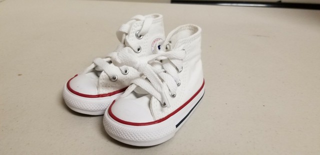 infant white converse high tops