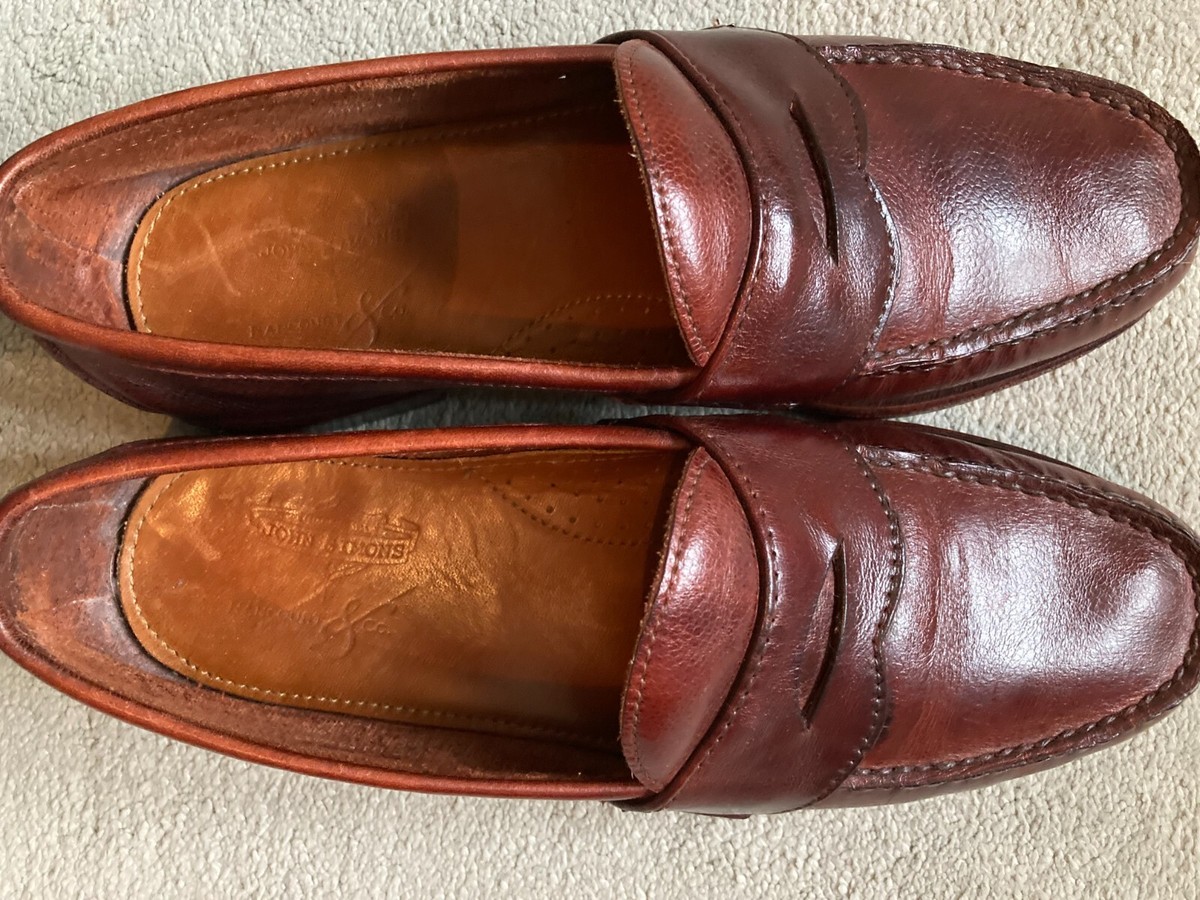 Men's John Simons x Rancort Brown Pinch Penny Strap Loafers Size