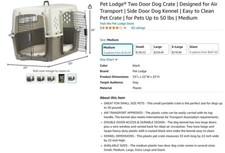 pet carrier 2-door, used once, excellent condition. 22W x 33L x 23H