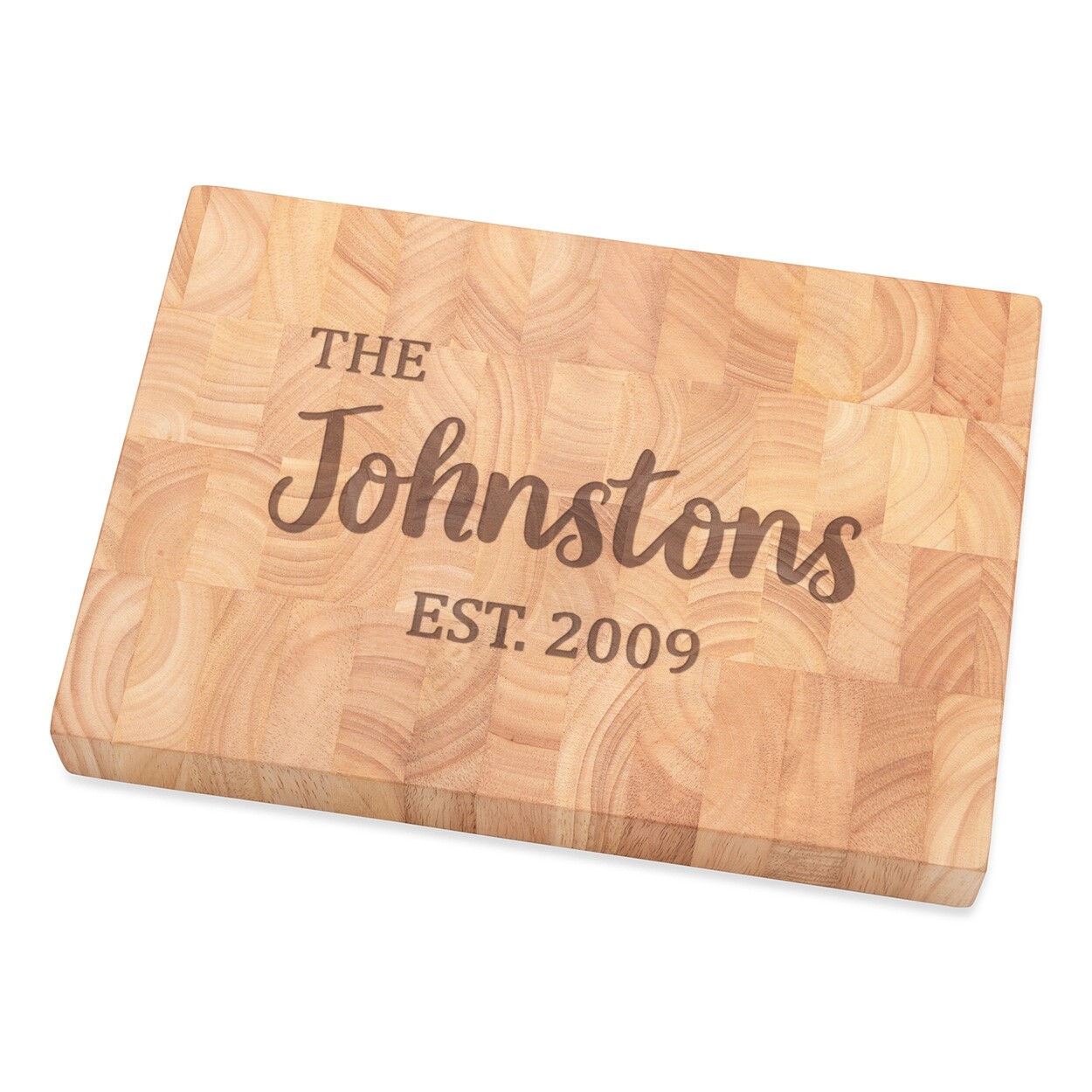 Personalised Name The Johnstons Wooden Chopping Board Butchers Block End Grain