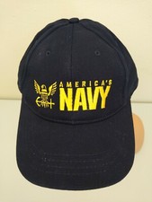 America's Navy Patriotic Blue Eagle Anchor Logo Adjustable Hat Cap Made In USA