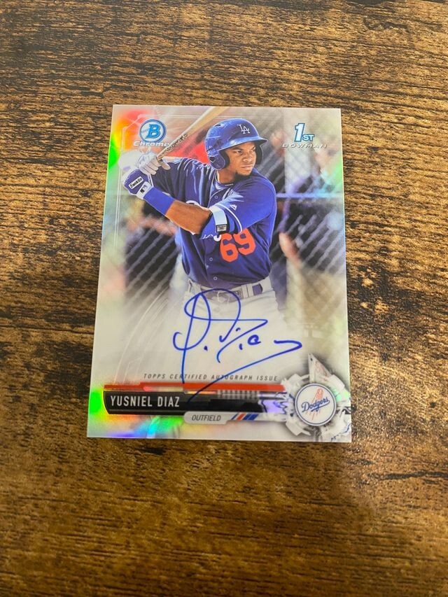 2017 Bowman Chrome Prospect Auto Refractor /499 Yusniel Diaz #CPA-YD Auto
