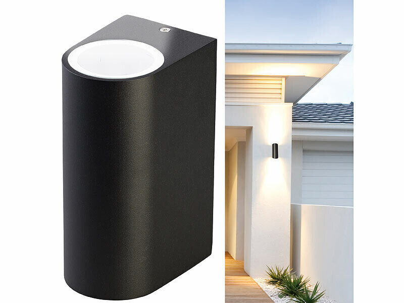 Applique murale arrondie noire GU10 pour illuminer votre terrasse