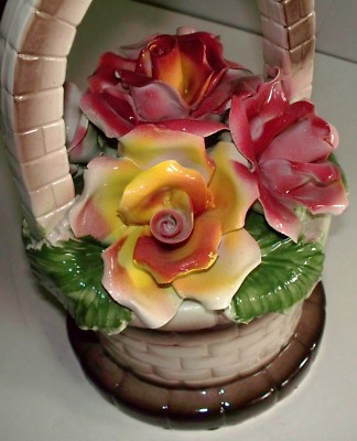 NEW Vintage CAPODIMONTE WISHING WELL, 13''H X 7.5''W MARKED ''N'' With CROWN, Italy