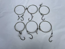 Shark Fishing Leader Rig Hooks w/ Cable 6 f t/ 8" (Lot of 6)