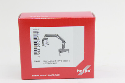 Herpa 054133 Loading Crane Hiab Lk x-Hipro 232 E-3 + Palette Fork 1:87 New Boxed
