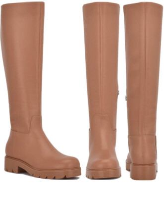New Nine West Verve 3 City Lug Sole Boots Medium Natural Size 8 M