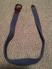 000 Blue Woven Leather Ended USA Made Belt 32 Inches Long