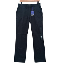 Alan Flusser Pants Mens 30x32 Black Cotton Flat Front Chino Dress Casual NEW