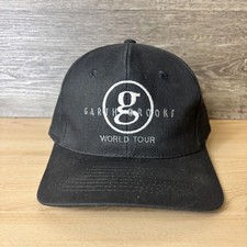 Vintage Garth Brooks Hat Cap Snap Back Black World Tour Mens Country Music