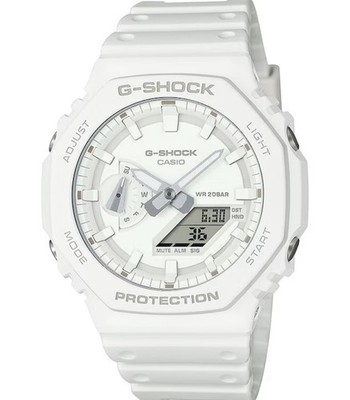 Casio G-SHOCK GA-2100 White Carbon Fiber Resin Wristwatch Analog Digital 200m