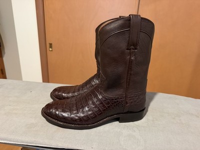CODY JAMES BLACK 1978 MEN CARMEN EXOTIC CAIMAN ROPER BOOT ROUND TOE Size 10.5D