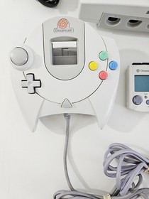 Sega Dreamcast Console HKT-3020 With 2 Controllers, VMU And Cords