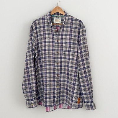 Scotch & Soda Mens XL Plaid Button Up Shirt Long Sleeve Thin Organic Cotton NEW