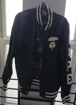 AAPE BY *A BATHING APE Black Camo Men s Large Bomber Jacket Vintage Rare