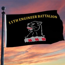 11th Engineer Battalion Flag 3x5Feet with Brass Grommets Man Cave Decor