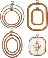 9 St&uuml;ck Stickrahmen, Flexible Runde Kreuzstich-Ringe, Achteckige Stickringe, Imi