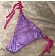 Valentine Purple Side-Tie V-String Victoria's Secret Tease Kiss Me Panty purple