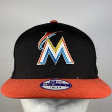 New Era 9FIFTY Miami Marlins Black  Orange MLB Snapback Hat Youth
