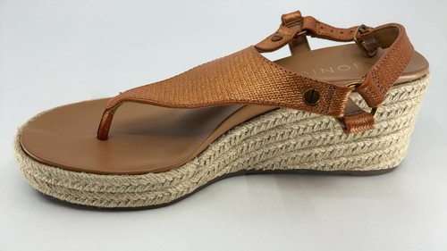Vionic Kirra Wedge Sandals 6.5 Women's Argan Brown Leather Comfort