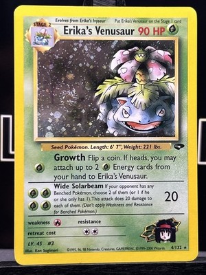 Erika's Venusaur Holo Rare Gym Challenge 4/132 Pokemon Card SWIRL