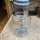 Vintage Pyrex Cornflower Country Blue Glass Juice 2 Qt Carafe W/ Lid