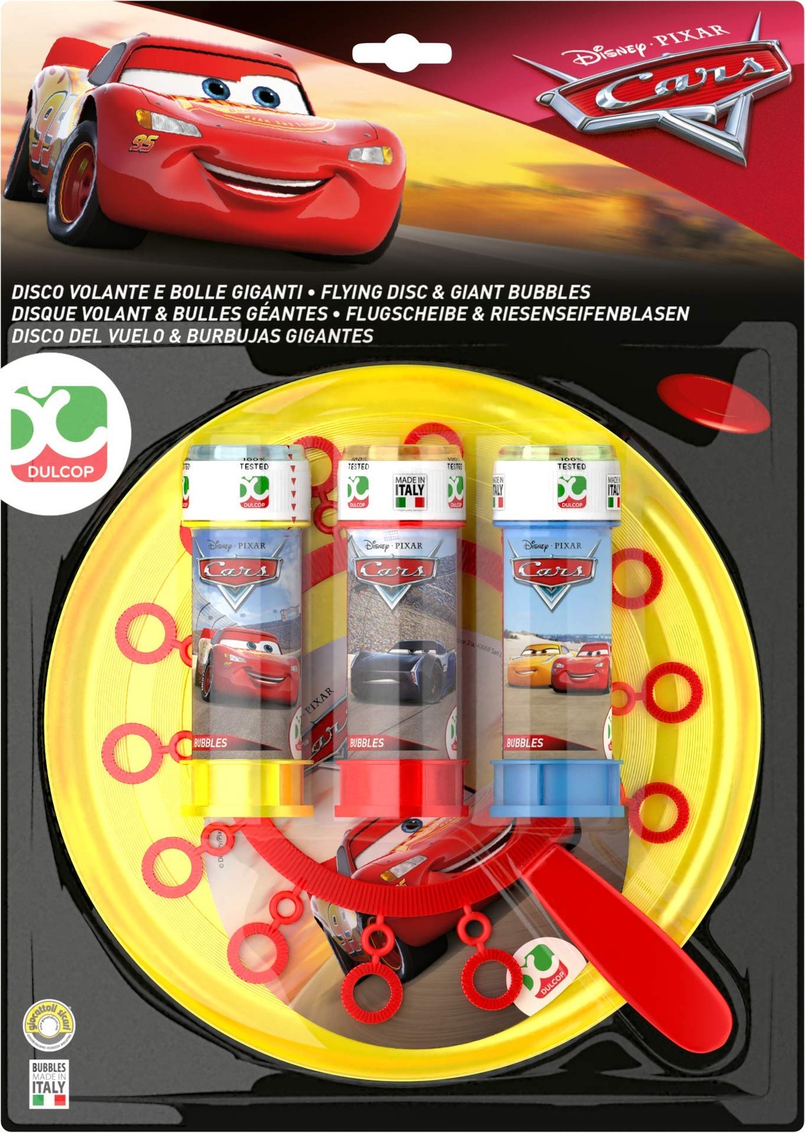Dulcop 500.111500 Cars Giant Soap Bubbles and Flying Saucer