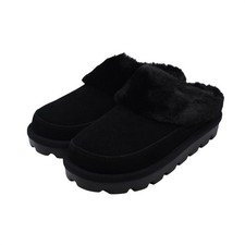 Koolaburra by UGG Tizzey Clog Slippers Women's Size 10 Black Suede Faux Fur NEW