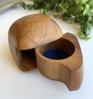 Vintage Mid Century Dean Santner handgeschnitzt Koa Holz Felskunst Schatulle Schatz 3 Zoll