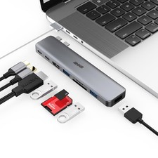 USB Hub Adapter for MacBook Docking Station 8-in-2 for Mac Book Dongle 4K30Hz...