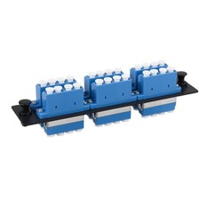 LC/UPC Fiber Patch Panel 6 Singlemode Blue 4-Channel LC Adapters 24 Ports