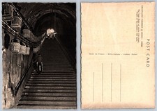 Postal de colección Champagne Pommery Reims bodega escaleras Francia Hélio-Cachan